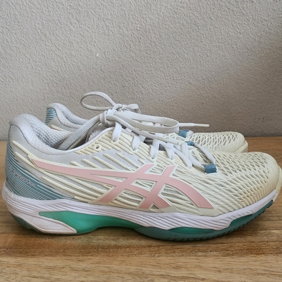 Asics Womens Solution Speed FF 2 Running Shoes White Frosted Rose Size 8.5 - Picture 1 of 12